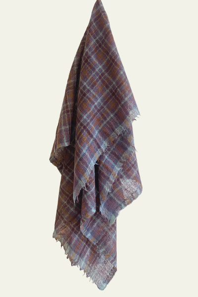 Écharpe tissée à carreaux Slate Grey