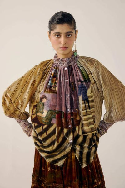 Blouse FARMER en velours Imprimé