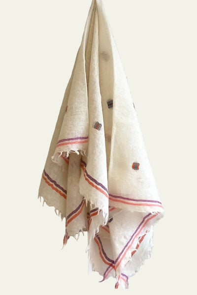 Écharpe brodée Ecru