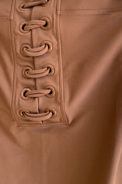 Maillot de bain BUSTIER LACETS Noisette