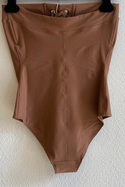 Maillot de bain BUSTIER LACETS Noisette