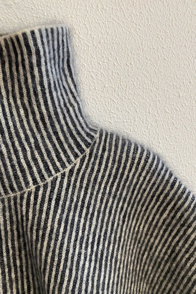 Pull ample Rayé Anthracite