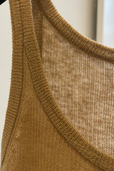 Top en maille Camel