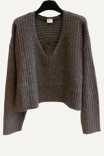 Pull à grosses côtes Brun