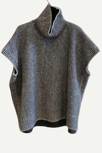 Pull ample Rayé Anthracite