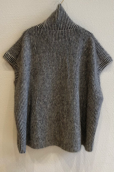 Pull ample Rayé Anthracite