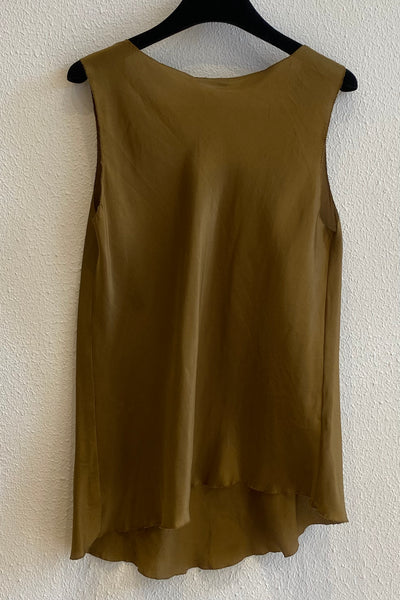 Top en soie Ocre