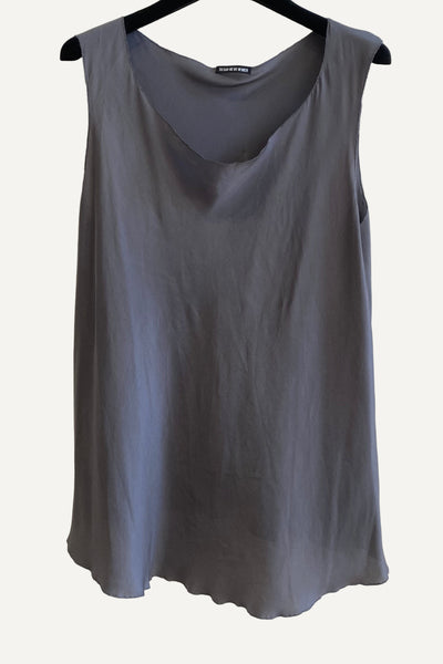 Top en soie Gris