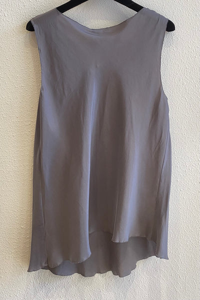 Top en soie Gris