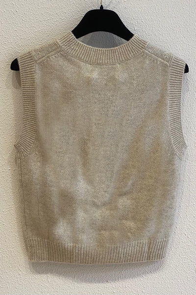 Pull sans manche en cachemire Avoine