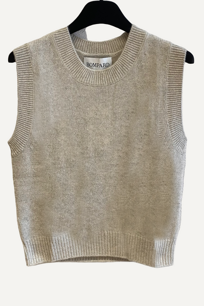 Pull sans manche en cachemire Avoine