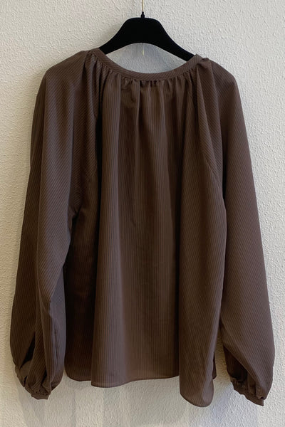 Blouse en satin rayé EROL Marron