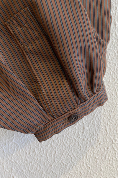 Blouse en satin rayé EROL Marron