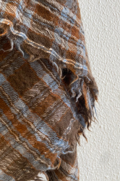 Écharpe tissée à carreaux Coffee