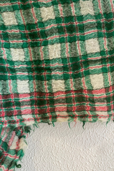 Écharpe à carreaux tissée Green
