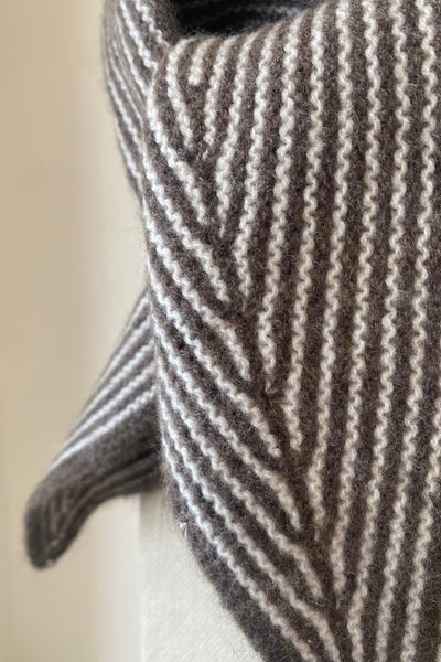 Tour de cou rayé en cachemire Taupe