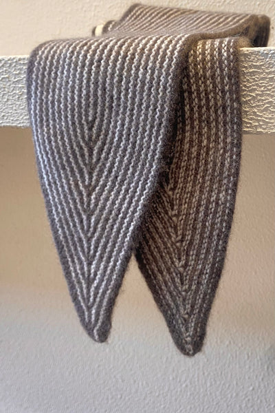 Tour de cou rayé en cachemire Taupe