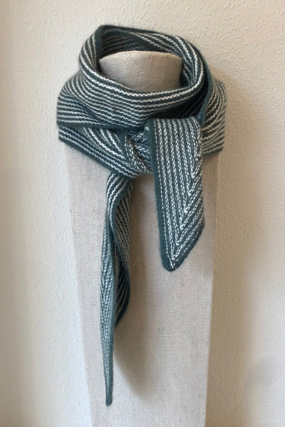 Tour de cou en cachemire rayé Vert