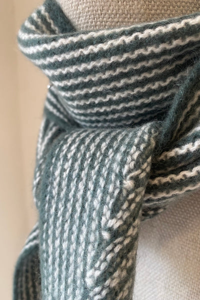 Tour de cou en cachemire rayé Vert