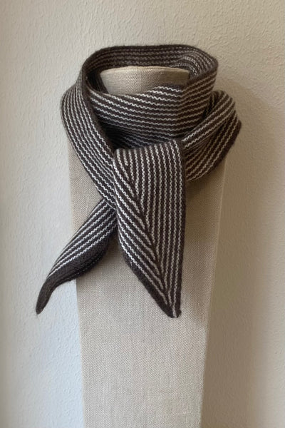 Tour de cou rayé en cachemire Taupe