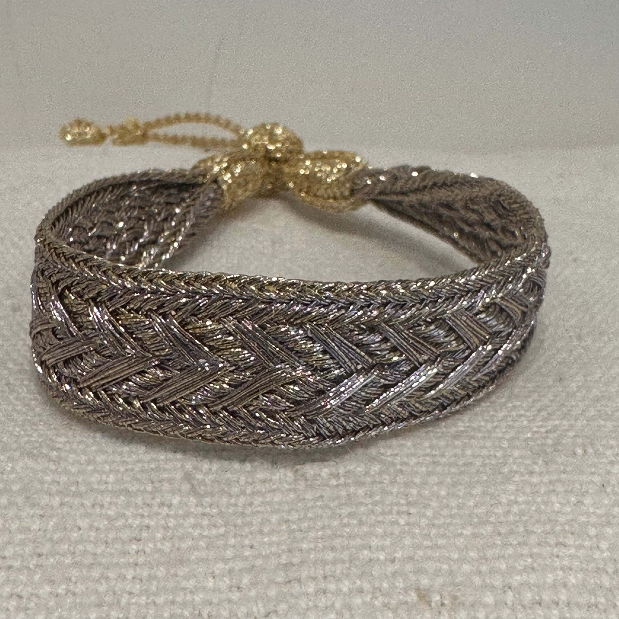 Bracelet Chevrons Doré/Lilas