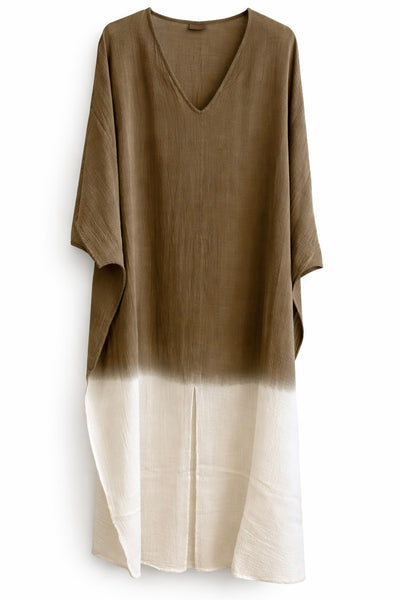 Caftan bicolore Tabac