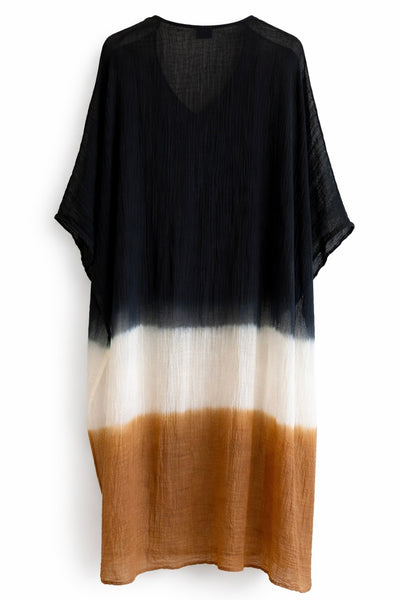 Caftan tricolore Noir