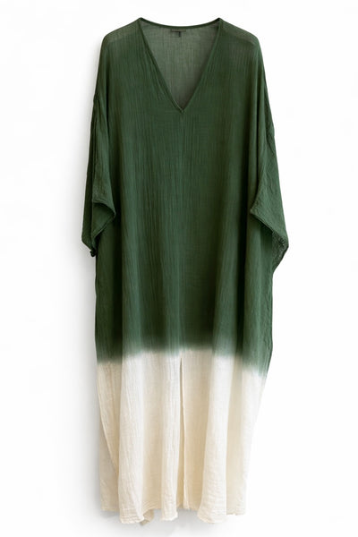 Caftan bicolore Vert