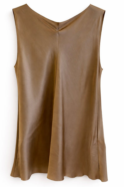 Top en satin Tabac
