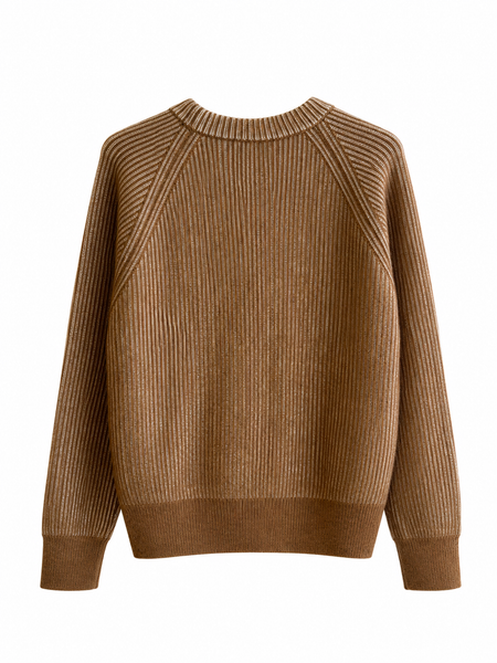 Pull en maille rayée Ocre