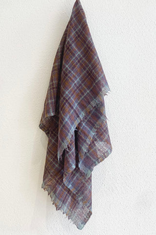Écharpe tissée à carreaux Slate Grey