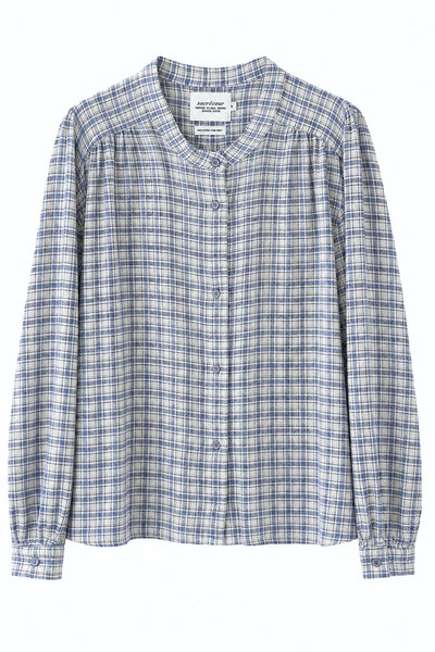 Blouse à carreaux Bleu