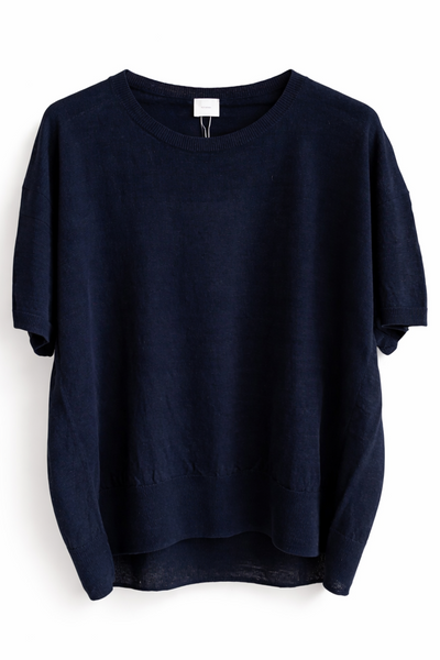 Pull souple en lin Navy🔴