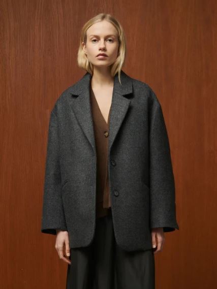 Veste oversize en lainage Grey