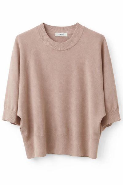 Pull en mérinos Rose