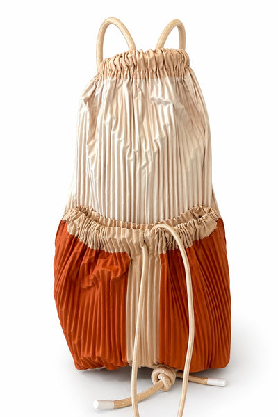 Sac à dos en satin plissé