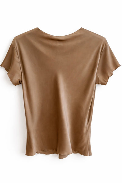Top en satin Tabac
