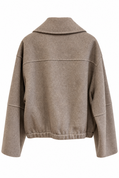 Blouson en laine double-face Galet