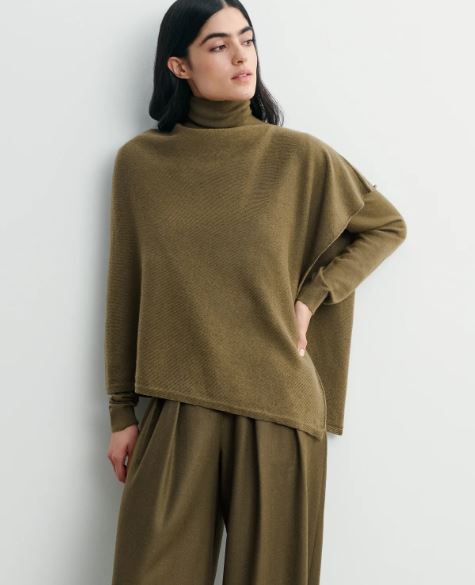 Poncho asymétrique en cachemire Bronze