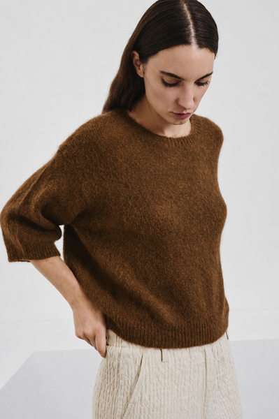 Pull en mohair Tabac