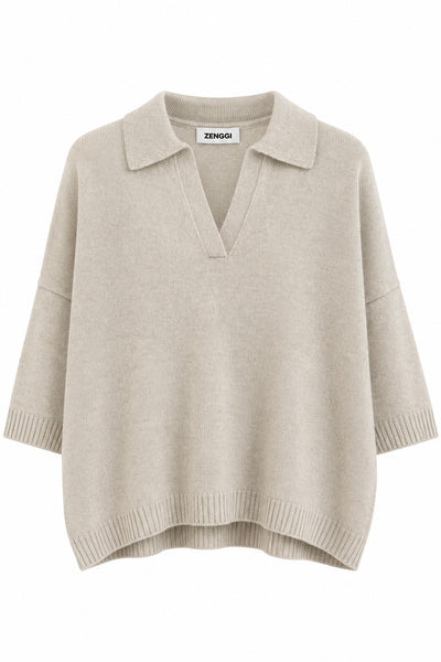 Polo oversize Craie