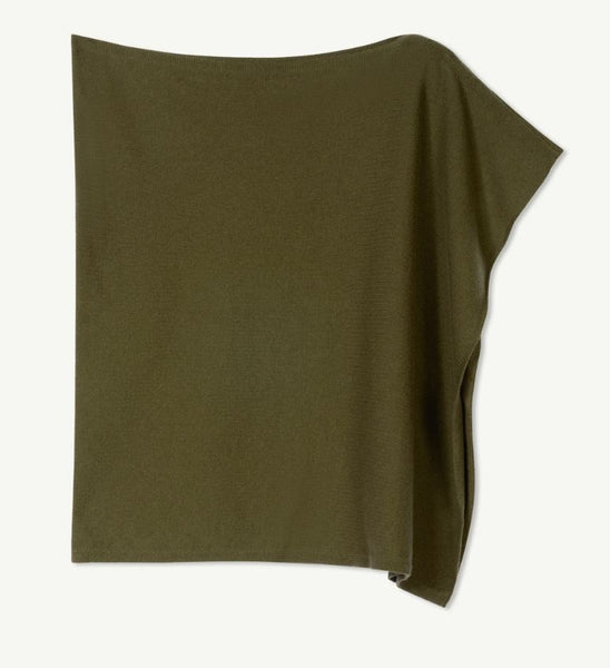 Poncho asymétrique en cachemire Bronze