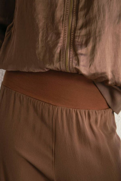 Pantalon en soie Cacao