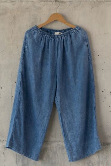 Pantalon en lin Indigo
