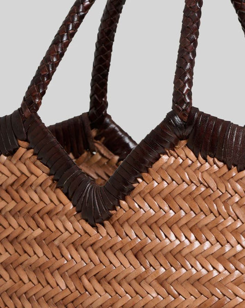 Sac bi-color en cuir Beige