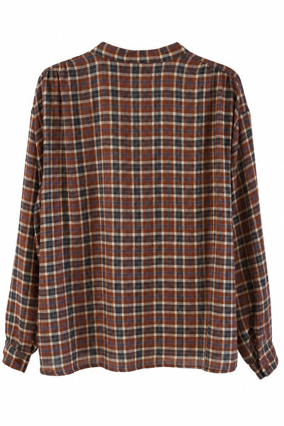 Blouse à carreaux Tabac