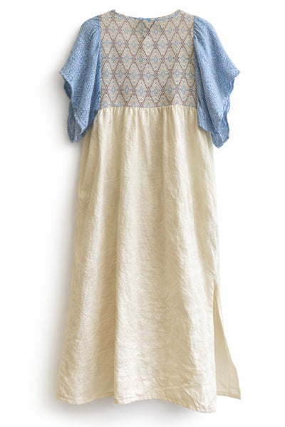 Robe empiècement Bleu