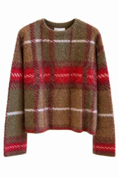 Pull duveteux Tartan