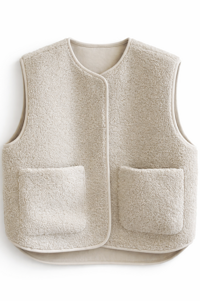 Gilet bouclette Grège