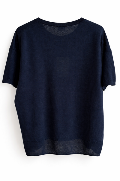 Pull souple en lin Navy🔴